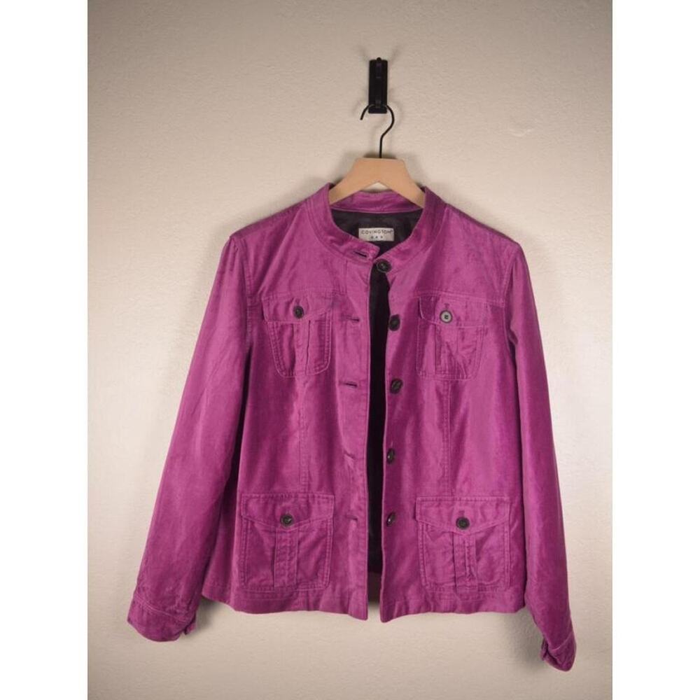Covington Purple Button-Up Jacket with Pockets
